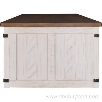 Furniture Wystfield Rectangular Cocktail Table, White/Brown